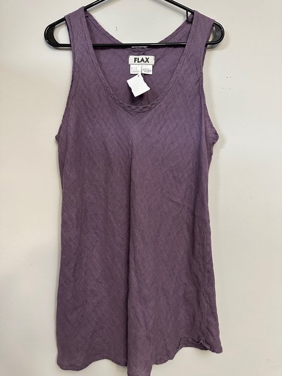 Flax Tops - Flax Sleeveless Linen Tank in Dusty Mauve, Large